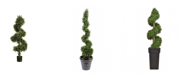 Artificial buxus spirals