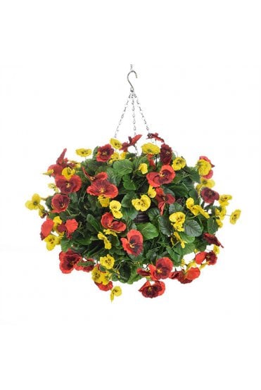 Artificial 65cm Red and Yellow Hanging Basket Ball