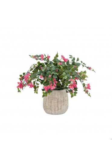 Artificial Bougainvillea Pink in Bamboo Pot 