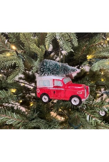 Artificial Christmas Tree Decoration -Land Rover Red