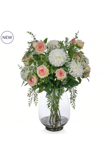 Artificial Chrysanthemum and Roses in vase