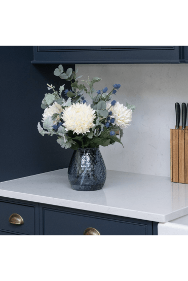 Artificial Chrysanthemum & Thistle Floral Display in Vase