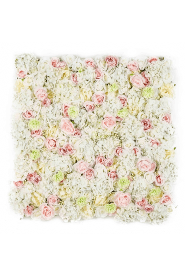 Artificial Flower Wall Panel - Hydrangea & Rose Pale