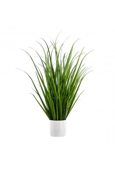 Artificial Grass Arrangement in White Pot