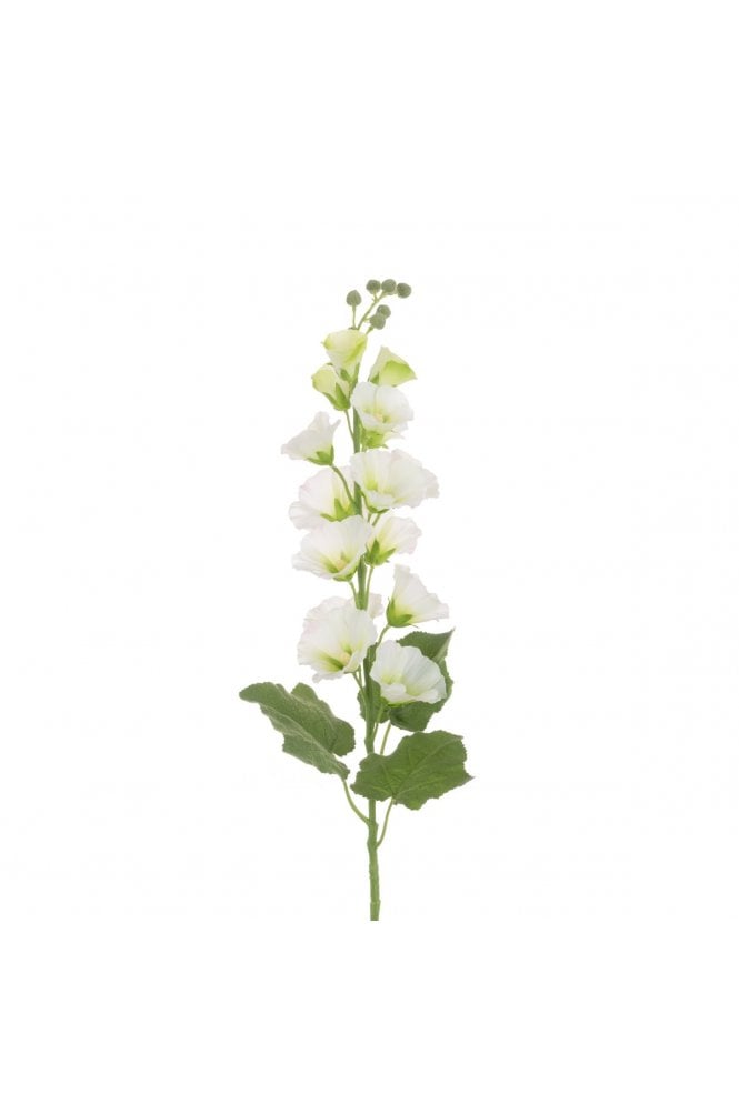 Artificial Hollyhock White - Eco Friendly