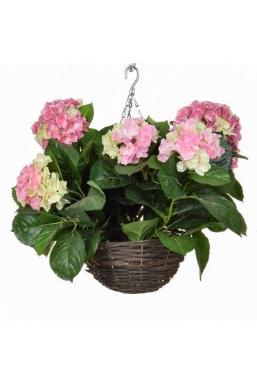 Artificial Hydrangea Hanging Basket