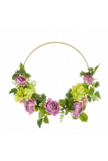 Artificial Hydrangea Hoop - Pink