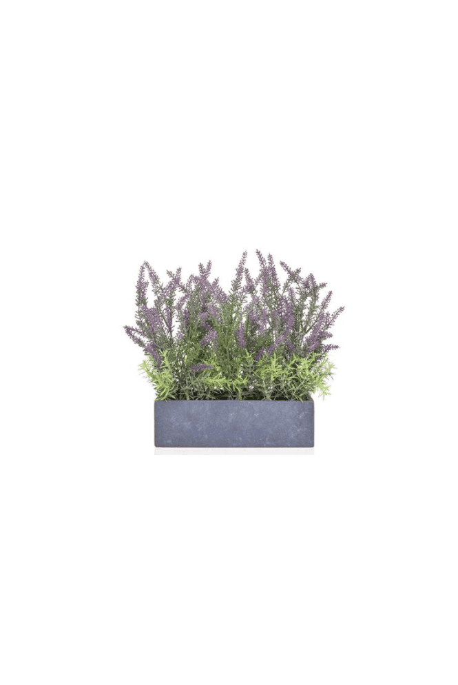 Artificial Lavender in Slate Effect Trough