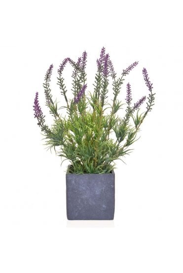 Artificial Lavender is Slate Pot Cube