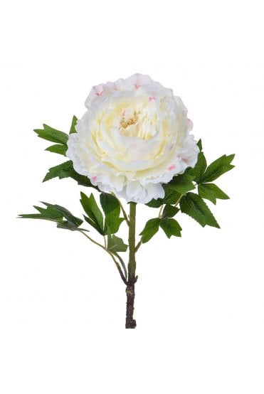 Artificial Peony Stem White Pack of 3