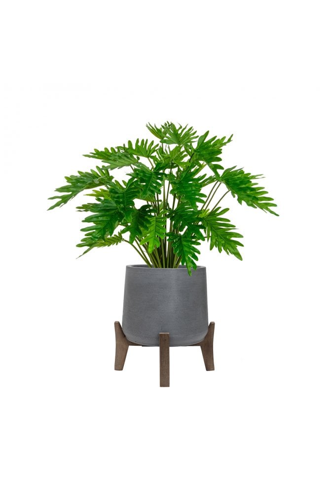 Artificial Philodendron Plant in Footed Planter