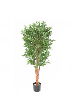 Green Artificial Olive Tree with Gnarled Shaft
