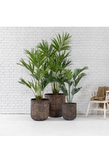 Potted Artificial Palm Selection Set of 3 - Flame Retardant
