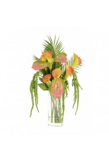 Artificial Anthurium and Calla Lily Arrangement