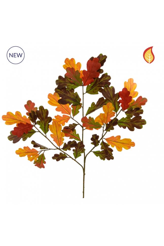 The Artificial Plants Shop Artificial Autumn Oak Foliage Pack of 6