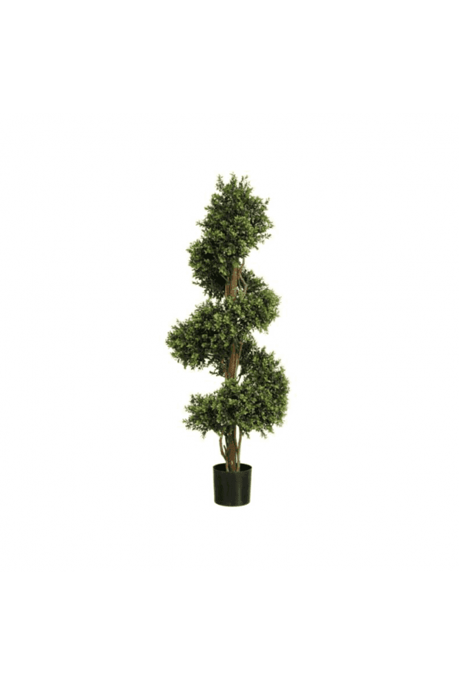 The Artificial Plants Shop Artificial Boxwood Spiral With Wooden Trunk