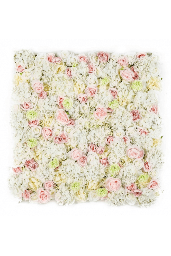 The Artificial Plants Shop Artificial Flower Wall Panel - Hydrangea & Rose Pale