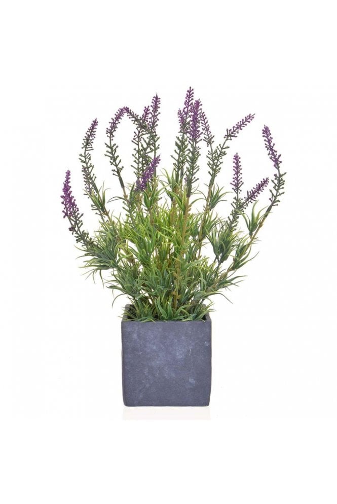 The Artificial Plants Shop Artificial Lavender is Slate Pot Cube