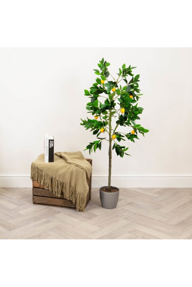 The Artificial Plants Shop Artificial Lemon Tree Potted 1.3m