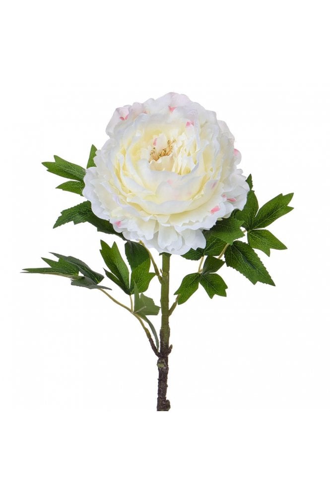 The Artificial Plants Shop Artificial Peony Stem White Pack of 3