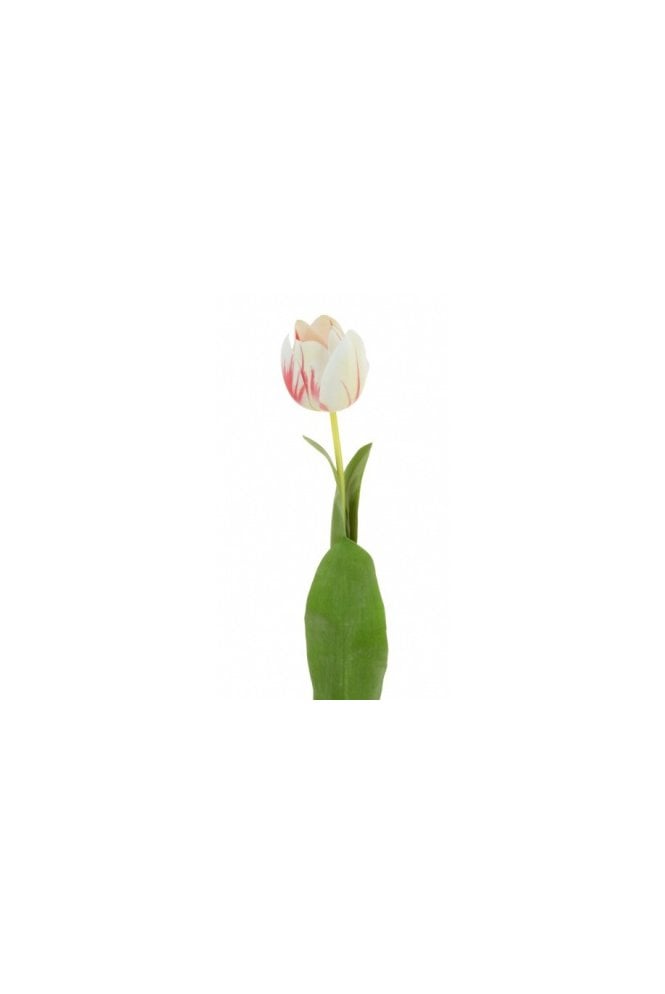 The Artificial Plants Shop Artificial Tulip White with Red - Pack of 3
