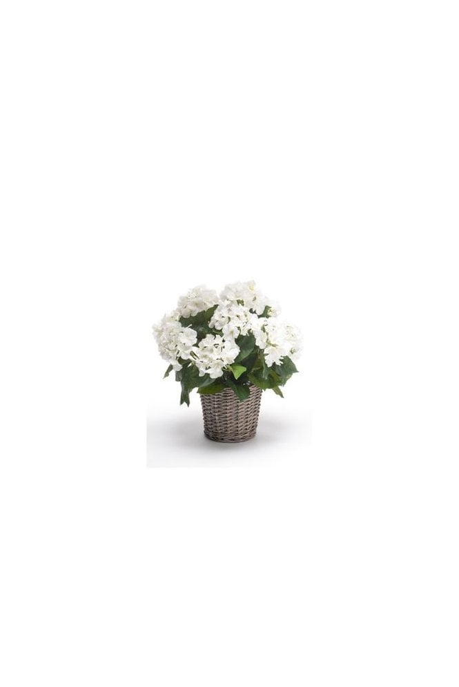 The Artificial Plants Shop Artificial White Hydrangea in a Basket
