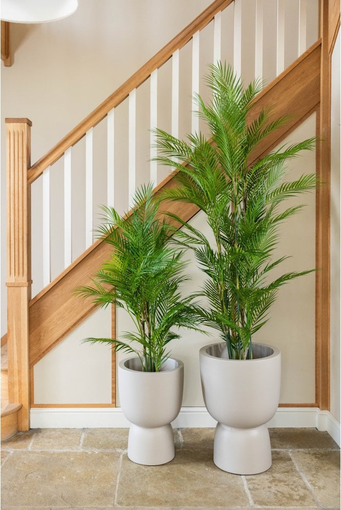 The Artificial Plants Shop Pure Beige Footed Planter